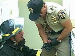 Fireman loves tasting a cops cock